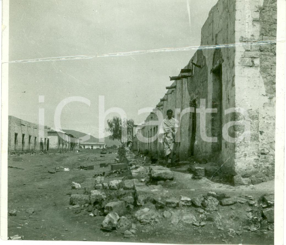 Fotografia d epoca originale 1936 GIGGIGA ETIOPIA Strade dopo bombardamenti Rodolfo GRAZIANI Fotografia 1