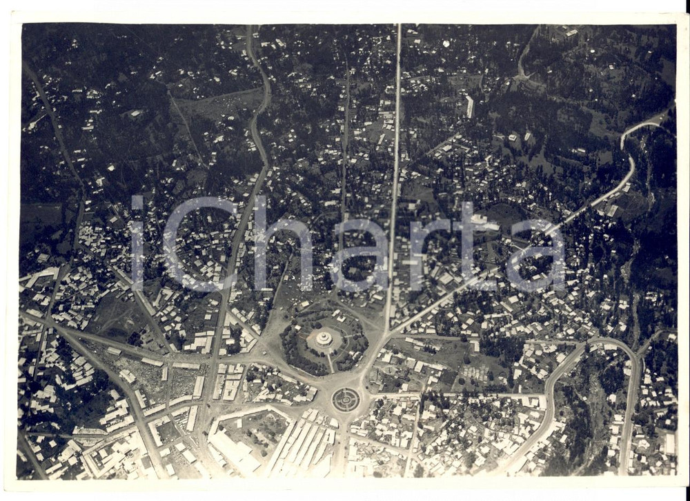 Fotografia d epoca originale 1940 ca AOI ADDIS ABEBA ETIOPIA Veduta aerea cattedrale SAN GIORGIO Foto 1