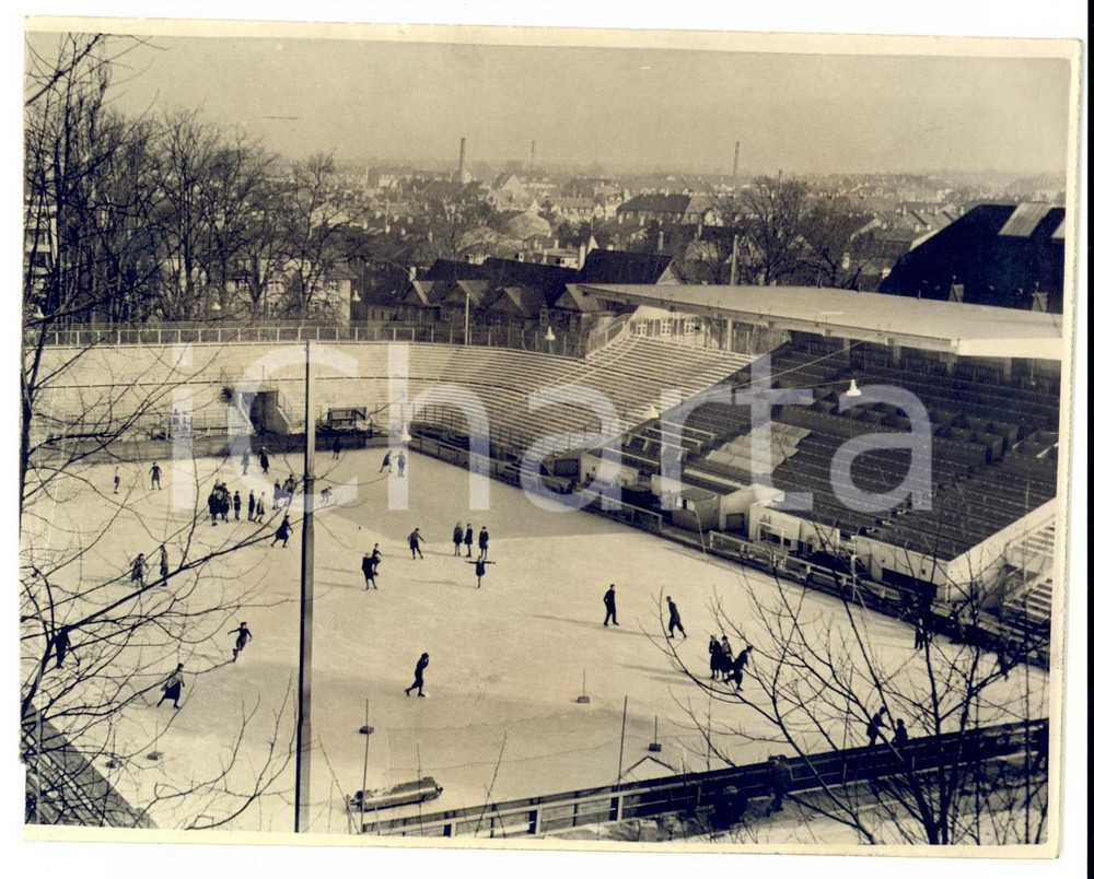 Fotografia d epoca originale 1939 BASILEA CH Campionato mondiale HOCKEY SU GHIACCIO  Stadio delle gare 1