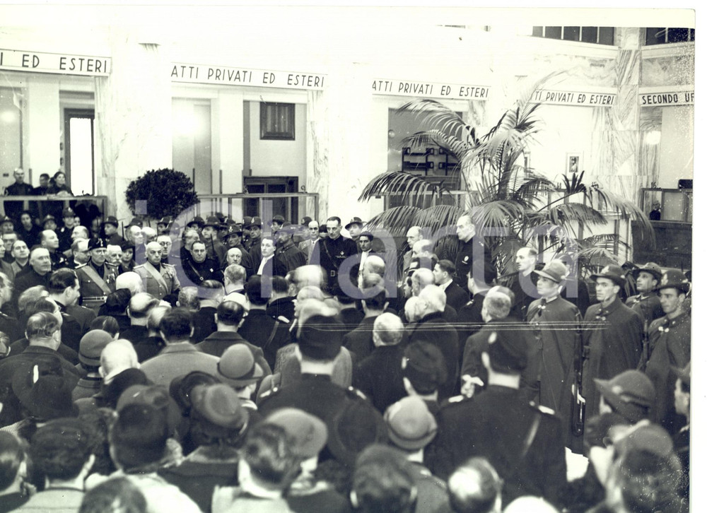Fotografia d epoca originale 1936 MILANO Inaugurazione Uffici Finanziari  Duca di BERGAMO e Arrigo SOLMI 1
