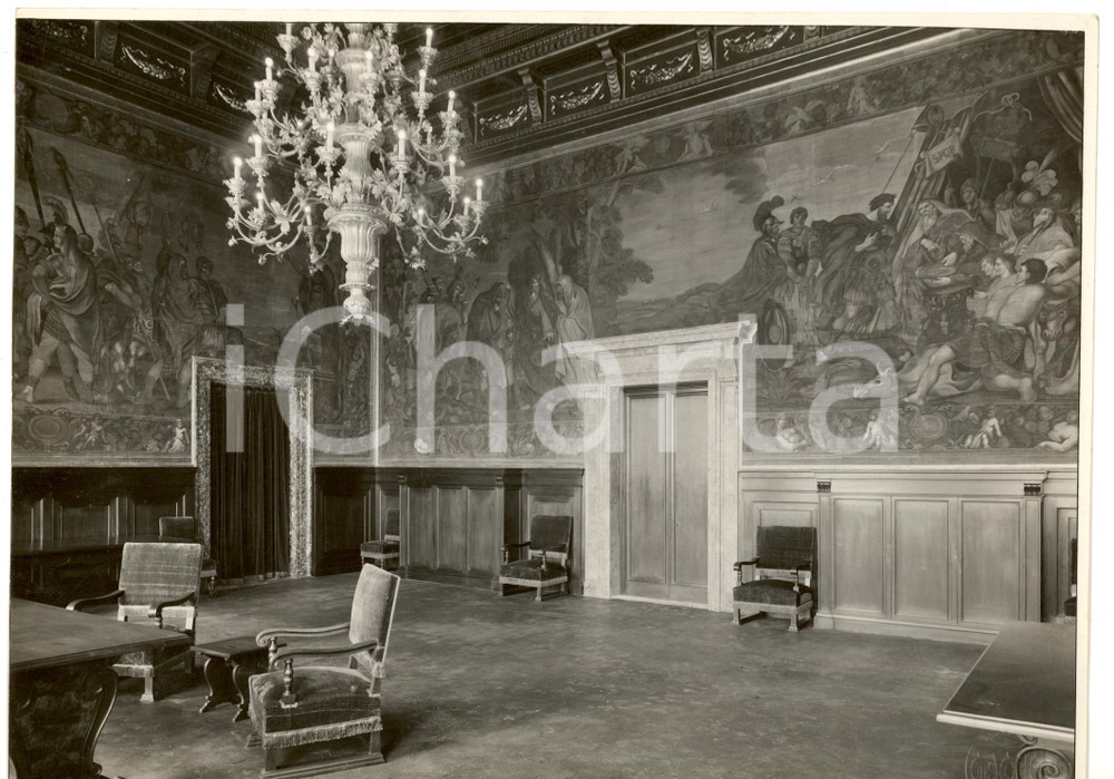 Fotografia d epoca originale 1933 VENEZIA Palazzo DUCALE  Sala riaperta dopo i restauri Foto GIACOMELLI 1