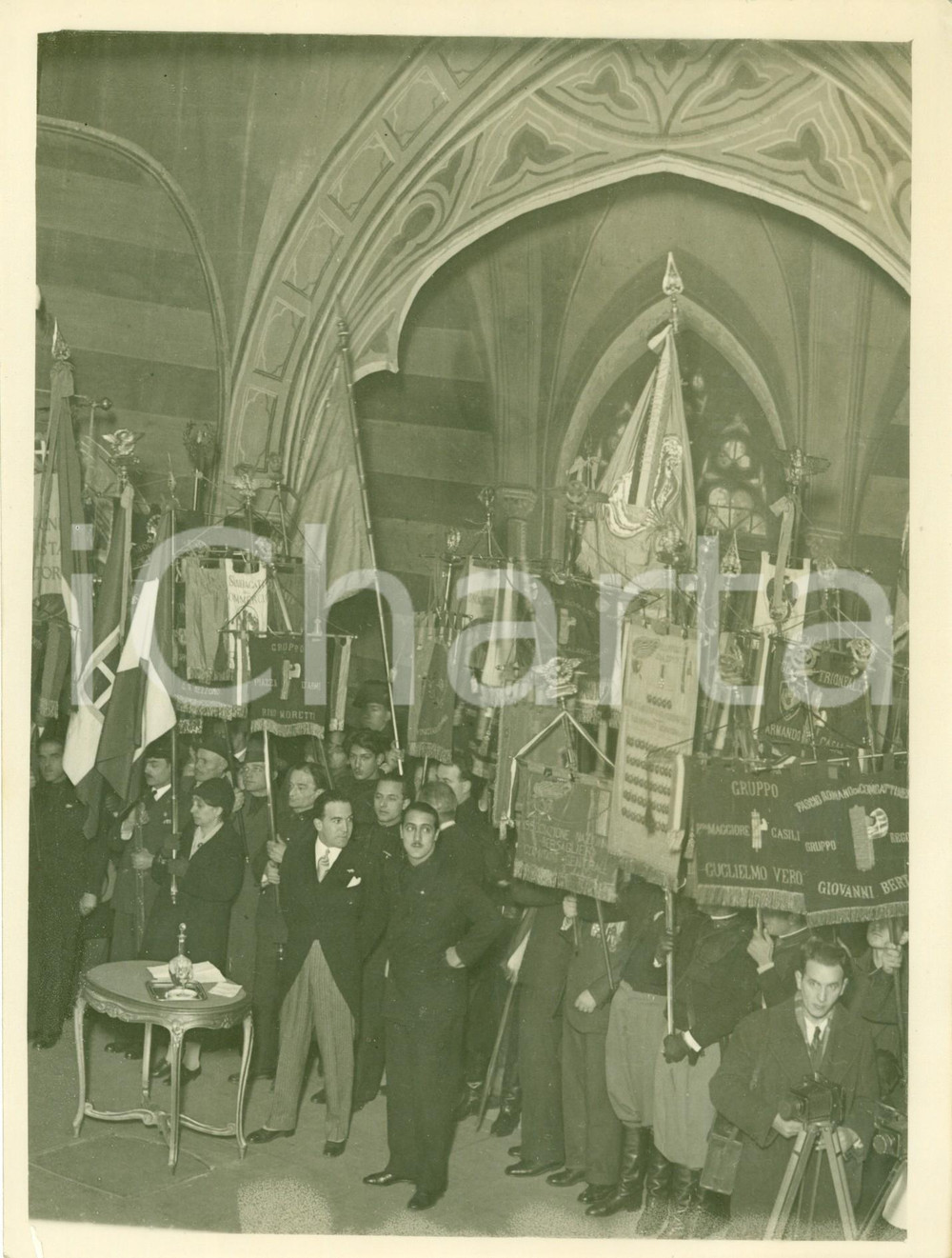 Fotografia d epoca originale 1932 ROMA Nino D ARONA commemora TRASVOLATA ATLANTICA al Teatro QUIRINO Foto 1