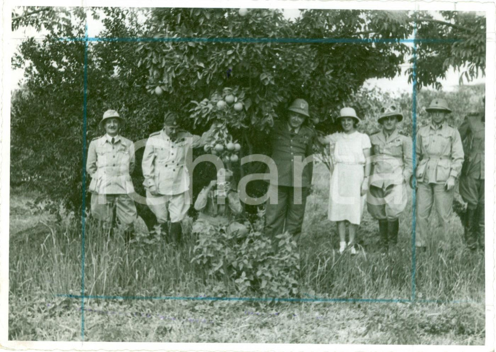 Fotografia d epoca originale 1939 ETIOPIA AOI Governatori SOMALIA e HARAR visitano azienda ex Negus FOTO 1