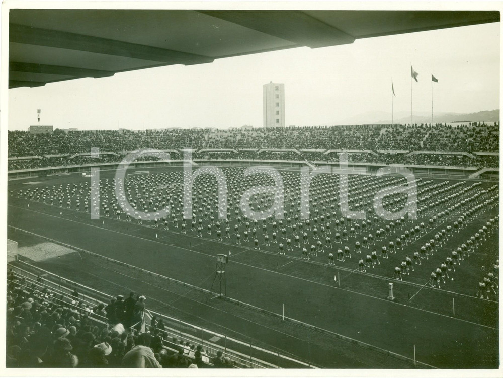 Fotografia d epoca originale 1936 TORINO Lotta grecoromana Festa Ginnastica OPERA BALILLA Stadio MUSSOLINI 1