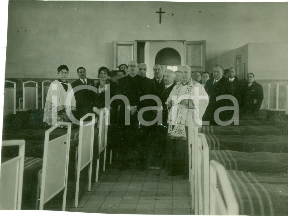 Fotografia d epoca originale 1932 ROMA Francesco BONCOMPAGNI LUDOVISI inaugura dormitorio PRIMAVALLE Foto 1