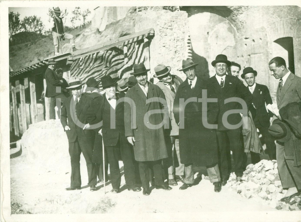 Fotografia d epoca originale 1928 ROMA Ludovico SPADA POTENZIANI visita Tomba degli SCIPIONI Fotografia 1
