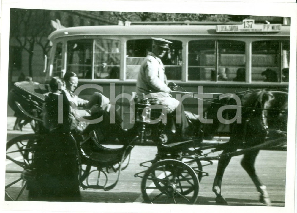 Fotografia d epoca originale 1938 ROMA Principe Bernhard VAN LIPPEBIESTERFELD in carrozza in incognito 1