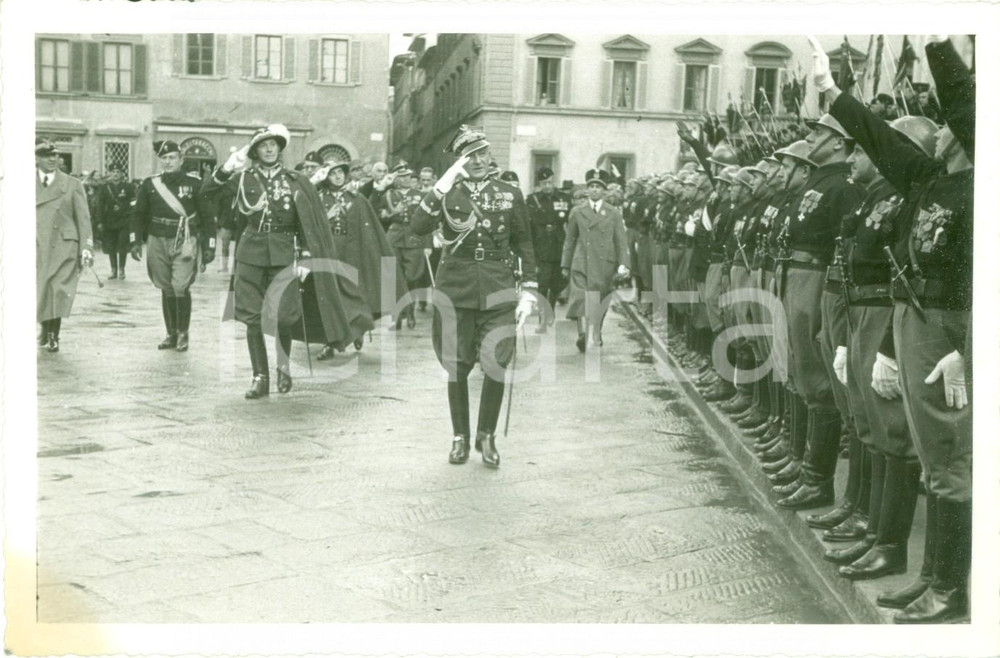 Fotografia d epoca originale 1937 FIRENZE Ufficiali della Missione Polacca in visita Fotografia 1