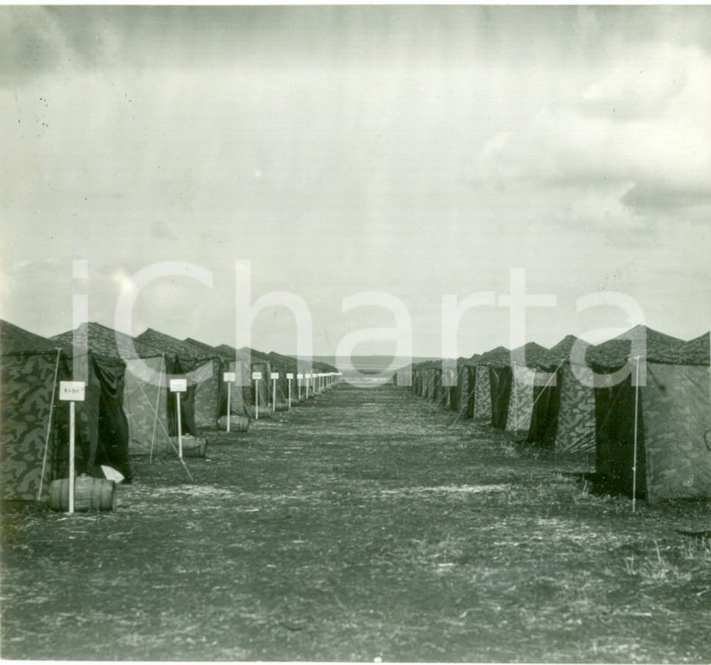 Fotografia d epoca originale 1938 TRIPOLI LIBIA Tendopoli dei coloni rurali Fotografia cm 12 x 11 1