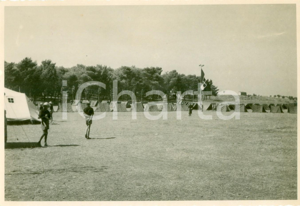 Fotografia d epoca originale 1936 ISTRIA Attendamenti del Campeggio Alfred FASSEK Fotografia 1
