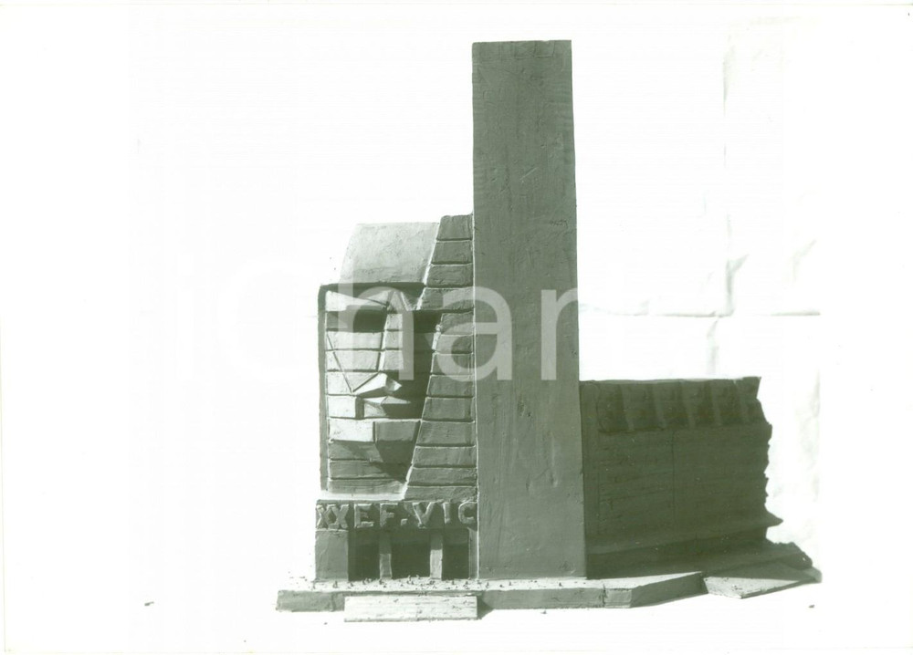 Fotografia d epoca originale 1936 CITTA  DI CASTELLO PG Plastico edificio VENTENNALE FASCISMO Foto coeva 1