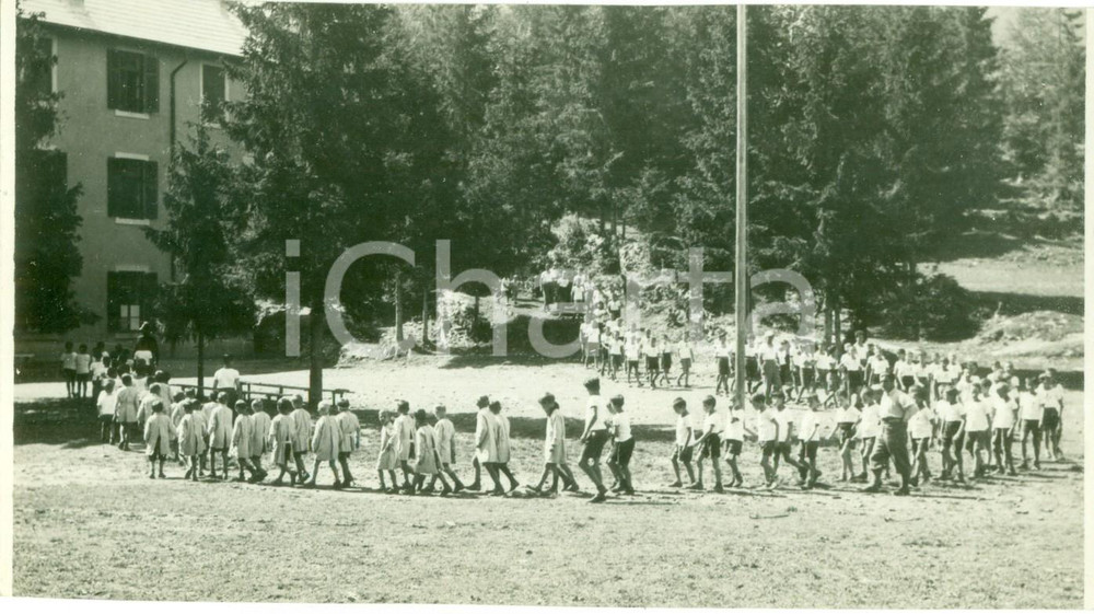 Fotografia d epoca originale 1932 MONTENERO D IDRIA SLOVENIA Bambini colonia alpina PRINCIPESSA DI PIEMONTE 1