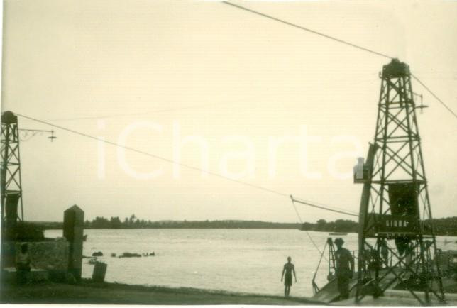 Fotografia d epoca originale 1939 GOBUEN SOMALIA AOI Attracco dei traghetti sul GIUBA Fotografia cm 8 x 5 1