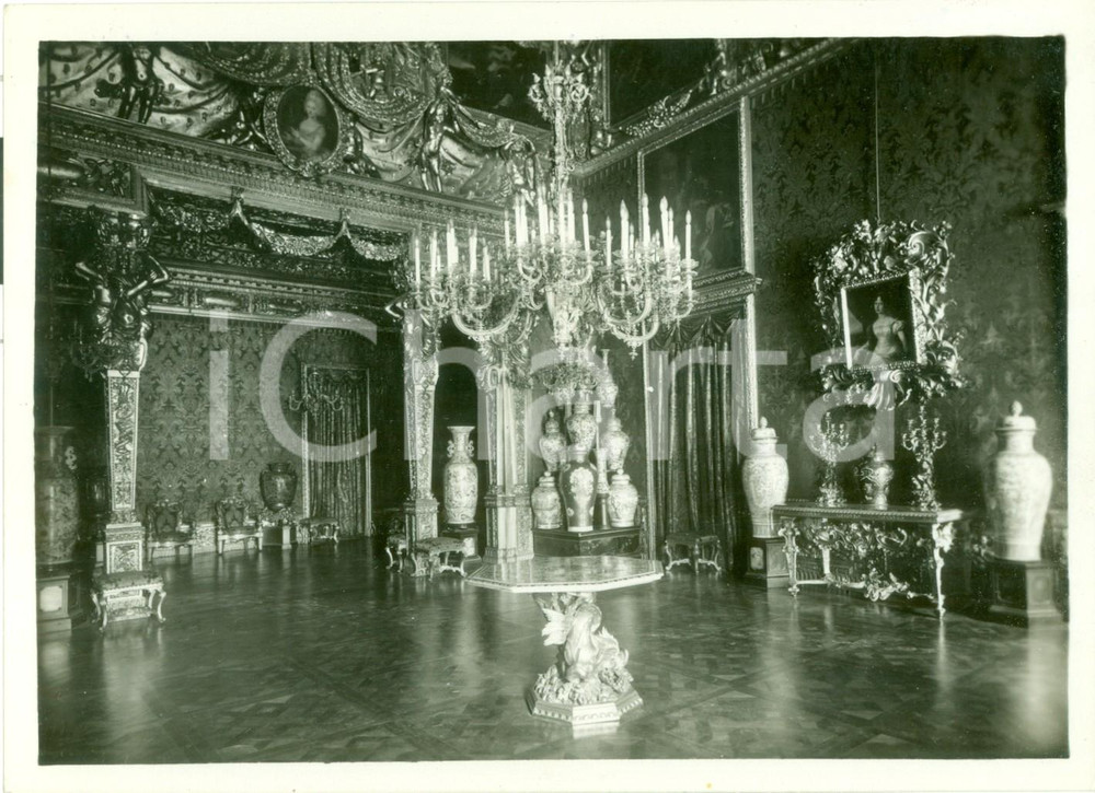 Fotografia d epoca originale 1930 TORINO PALAZZO REALE Sala di ricevimento Fotografia autentica Guido COMETTO 1