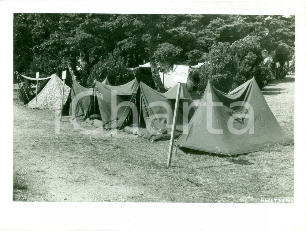 Fotografia d epoca originale 1938 GENOVA Tenda di punizione al campeggio AVANGUARDISTI Fotografia 1