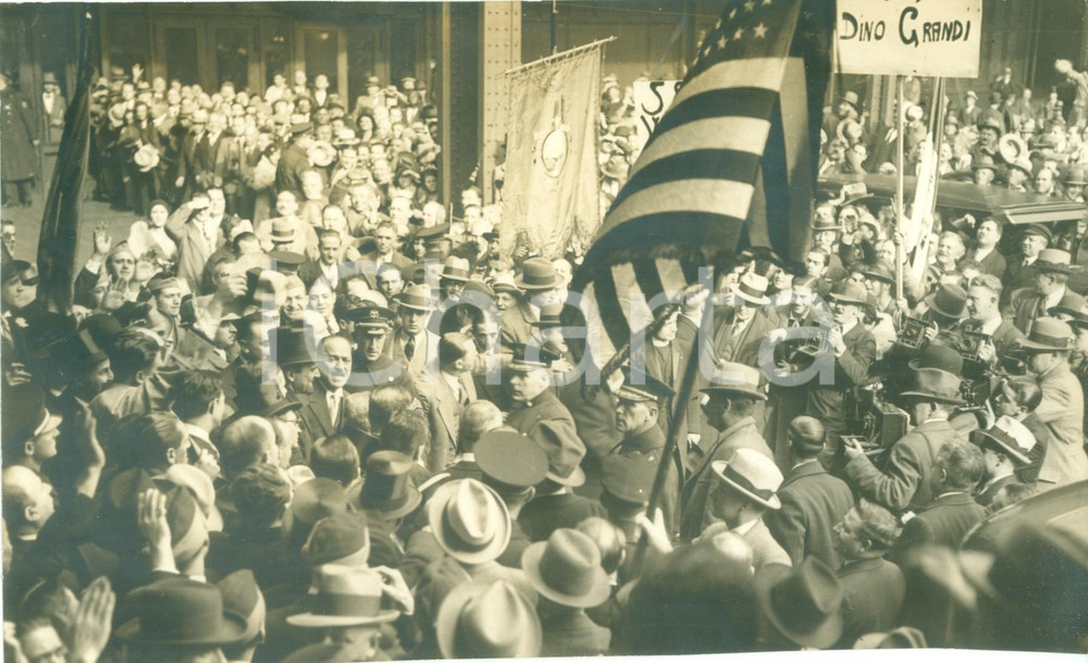 Fotografia d epoca originale 1931 PHILADELPHIA Dino GRANDI alla BALTIMORE & OHIO RAILROAD STATION arriva Foto 1