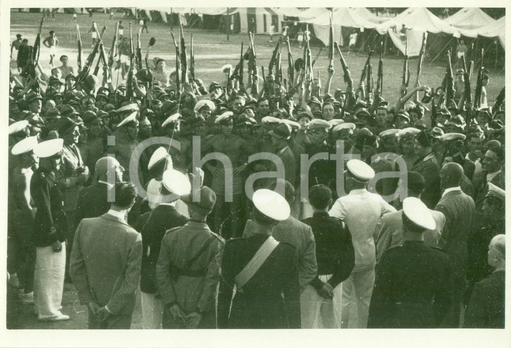 Fotografia d epoca originale 1936 ROMA Renato RICCI con Avanguardisti del campo Sandro Italico MUSSOLINI Foto 1