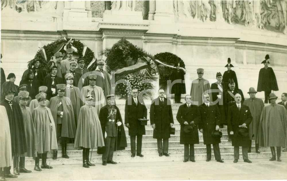 Fotografia d epoca originale 1932 ROMA Maurice DE FONTENAY Conseil Municipal de PARIS al Milite Ignoto FOTO 1