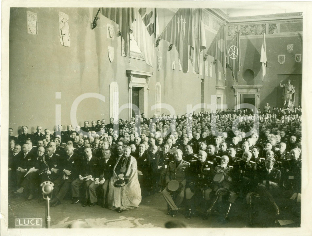 Fotografia d epoca originale 1939 ROMA AutoritÃ  ascoltano il DUCE sull Esposizione Universale E42 Fotografia 1