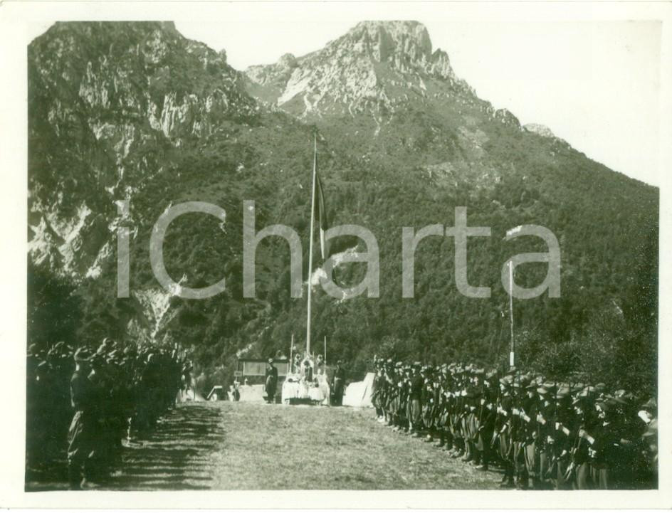 Fotografia d epoca originale 1933 MVSN Messa al campo per la Milizia Universitaria Fotografia cm 12 x 9 1