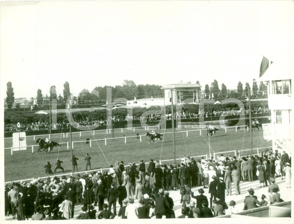 Fotografia d epoca originale 1936 MILANO SAN SIRO Cavalli arrivano al traguardo del Gran Premio Fotografia 1
