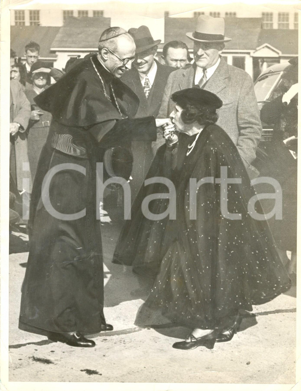 Fotografia d epoca originale 1936 USA Il Cardinale Eugenio PACELLI Legato Pontificio in visita ufficiale FOTO 1
