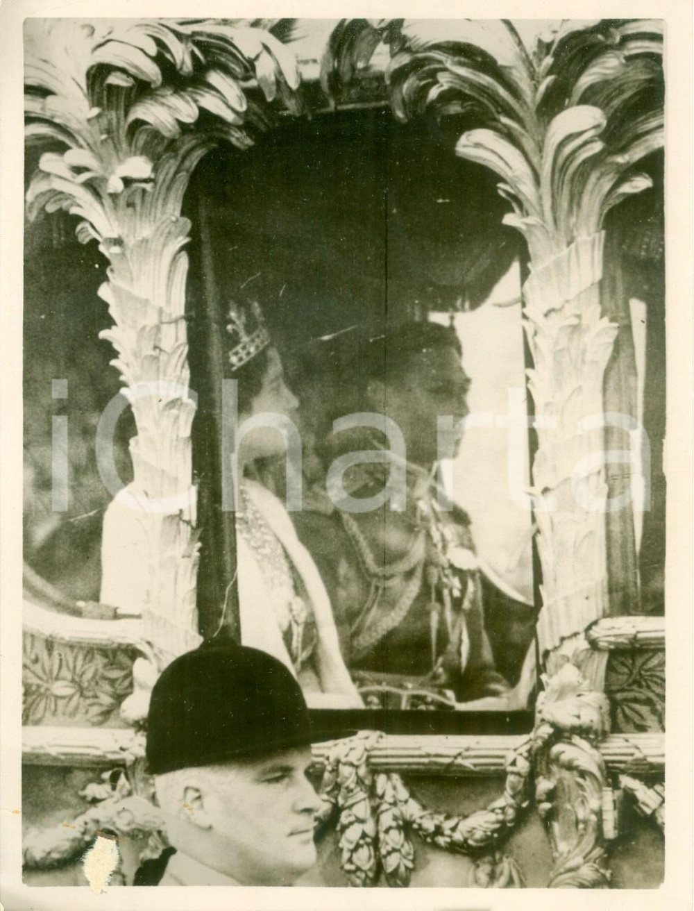 Fotografia d epoca originale 1938 LONDON Re Giorgio VI in carrozza si reca al Parlamento Fotografia 1