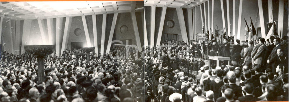 Fotografia d epoca originale 1938 MILANO Commemorazione Filippo CORRIDONI nel salone MUSSOLINI casa sindacale 1