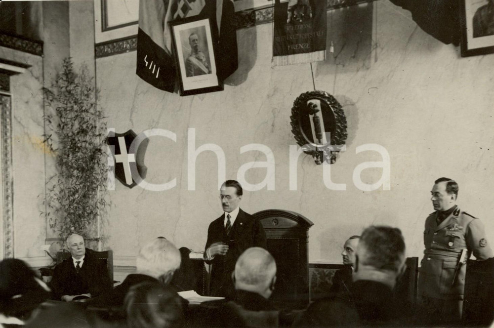 Fotografia d epoca originale 1932 FIRENZE Arrigo SERPIERI sottosegretario Agricoltura premia i selvicultori 1