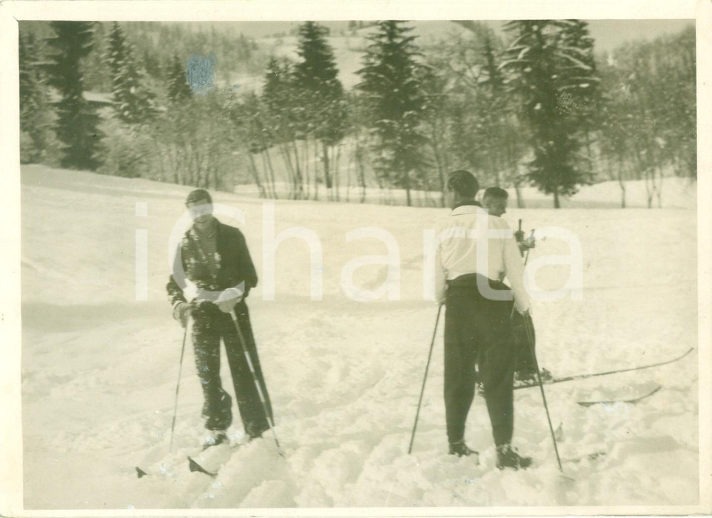 Fotografia d epoca originale 1935 ca VIENNA AUSTRIA Sciatori sulle piste innevate Fotografia 1