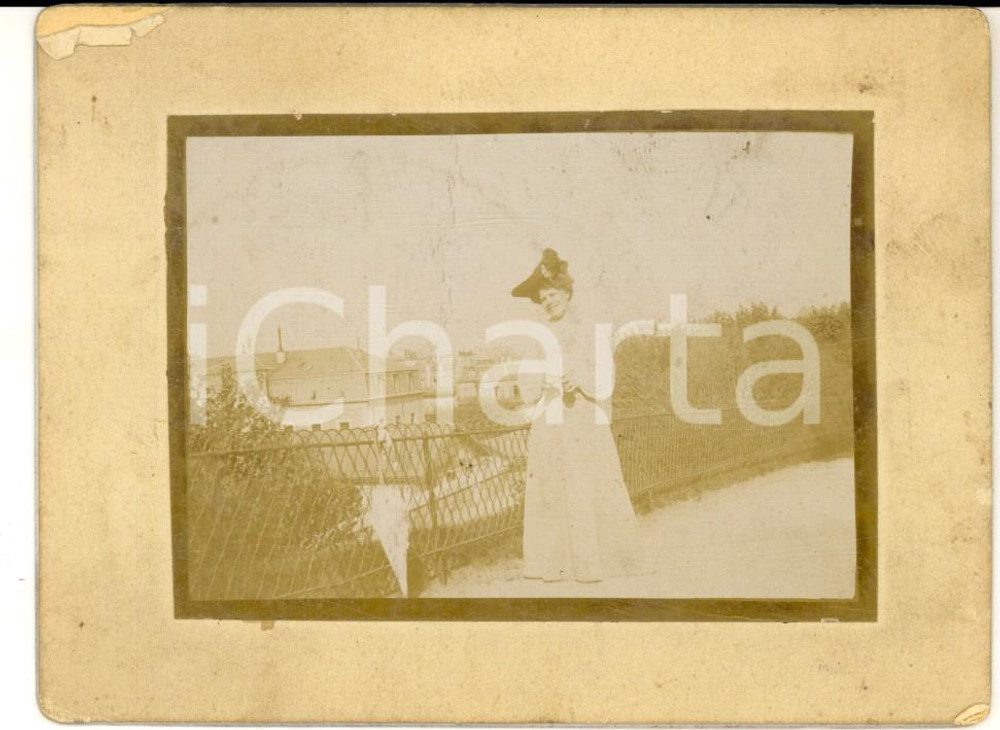 Fotografia d epoca originale 1900 ca FRANCE Portrait de madame KUSTNER Photo VINTAGE 12x9 cm 1
