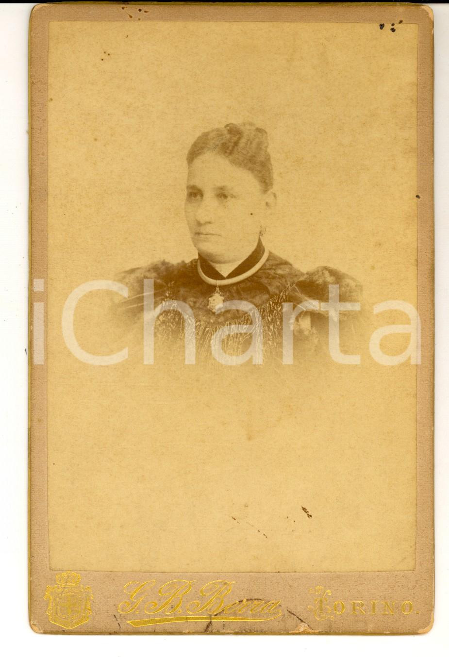 Fotografia d epoca originale 1880 ca TORINO Delfina CANERA DI SALASCO GRISI DELLA PIE  Foto BERRA 11x17 cm 1