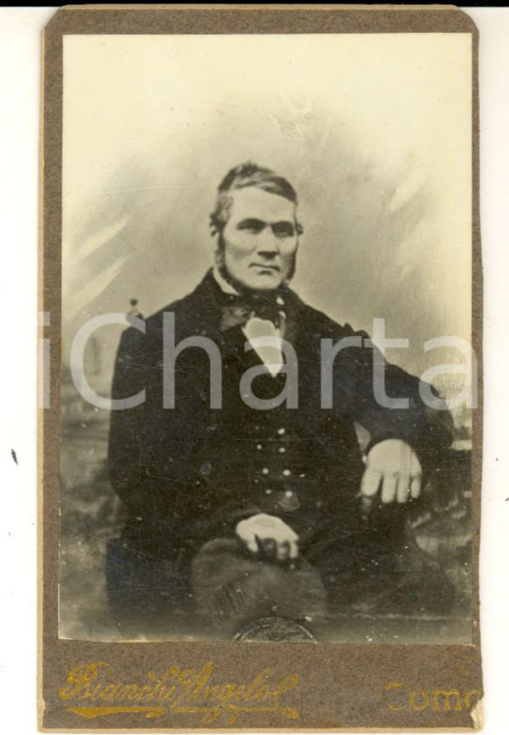 Fotografia d epoca originale 1890 ca COMO Ritratto di borghese Fotografia Angelo BIANCHI CDV 1