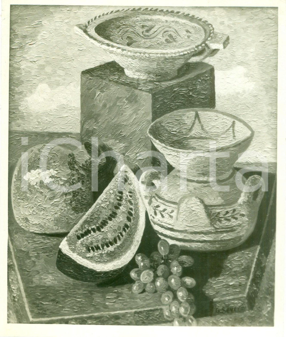 Fotografia d epoca originale 1933 MOSTRE D ARTE Gino SEVERINI Natura morta cocomero Fotografia coeva quadro 1