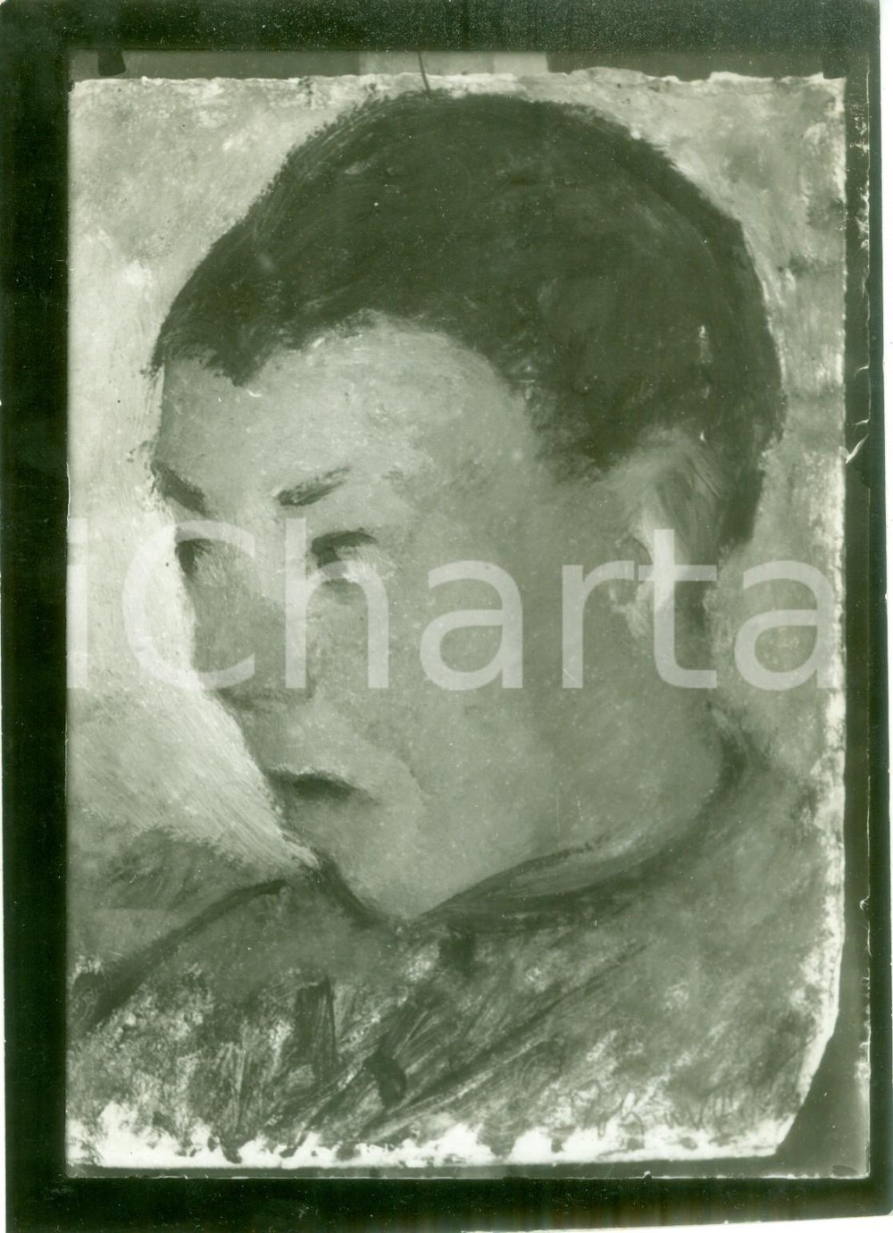 Fotografia d epoca originale 1933 MANTOVA Mario POLPATELLI Lo scemo Fotografia coeva del quadro 1