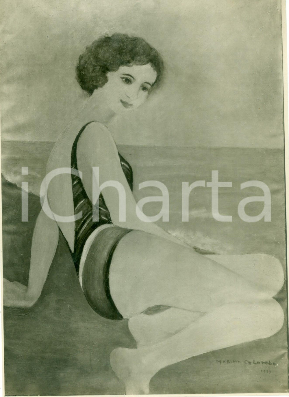 Fotografia d epoca originale 1933 MILANO GALLERIA DEL MILIONE Marina COLOMBO Bagnante Fotografia coeva quadro 1
