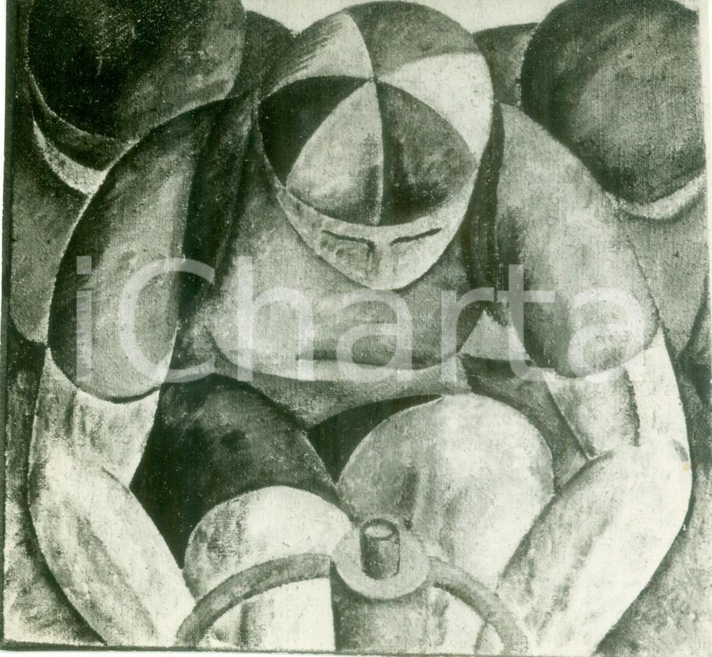 Fotografia d epoca originale 1933 MANTOVA MOSTRA D ARTE Pier Luigi SIENA I ciclisti Fotografia coeva quadro 1