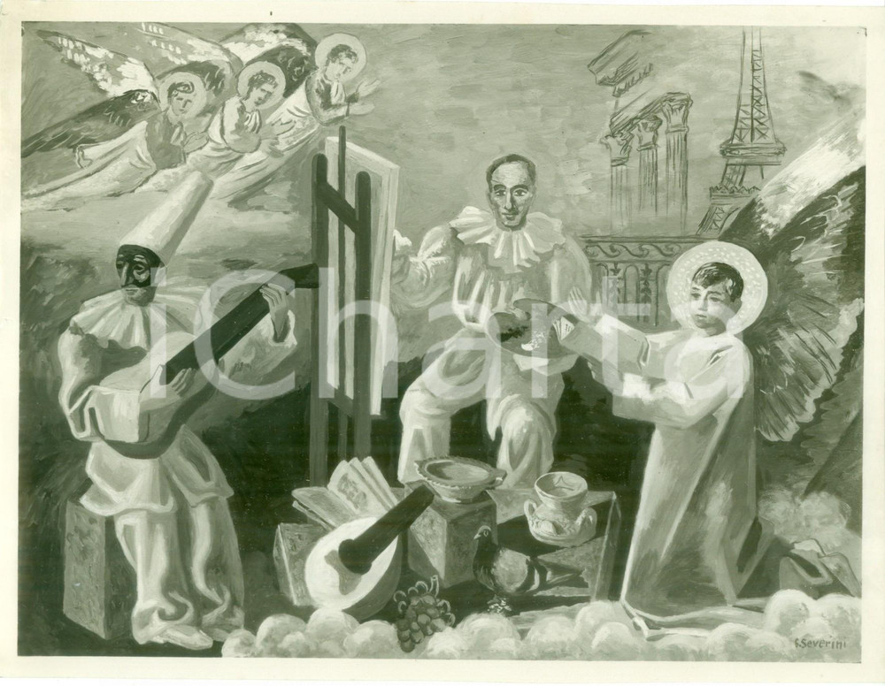 Fotografia d epoca originale 1934 PARIS Gino SEVERINI Il sogno del pittore Fotografia coeva del quadro 1