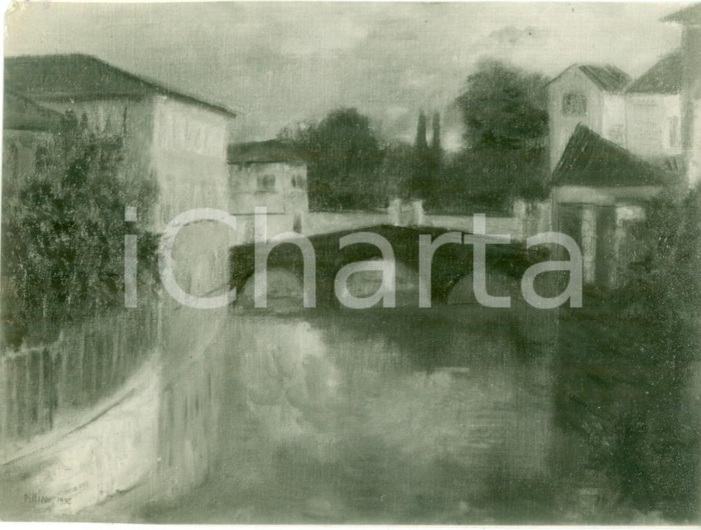 Fotografia d epoca originale 1936 MONZA Fred PITTINO Ponte di SAN GERARDINo Fotografia coeva del quadro 1