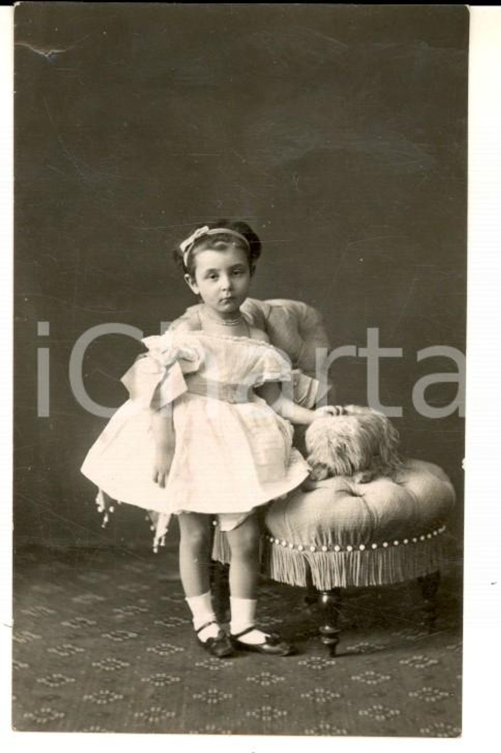 Fotografia d epoca originale 1920 ca FIRENZE Ritratto di Alba DE CESPEDES bambina Foto ALINARI RARA 5 x 9 cm 1