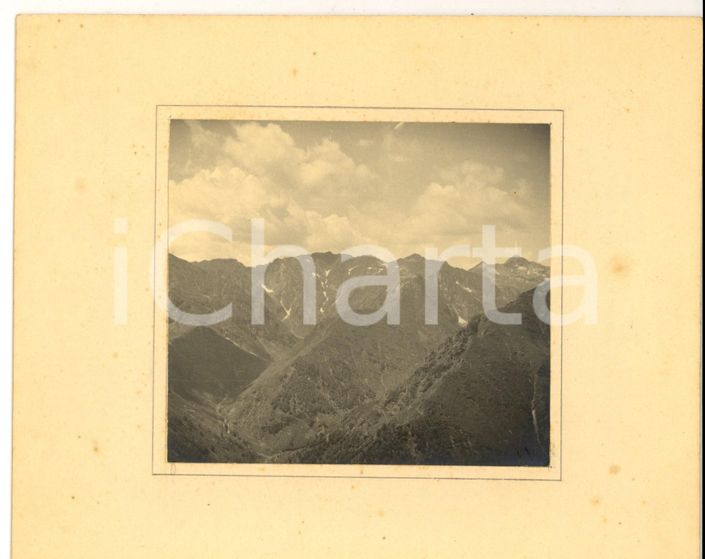 Fotografia d epoca originale 1940 ca PIEMONTE ? Veduta delle Alpi in estate Foto VINTAGE  26x21 cm 1