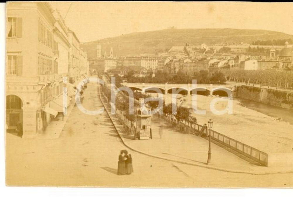 Fotografia d epoca originale 1880 ca NICE F Quai ST. JEAN BAPTISTE Photo DEGAND 9x6 cm VINTAGE 1