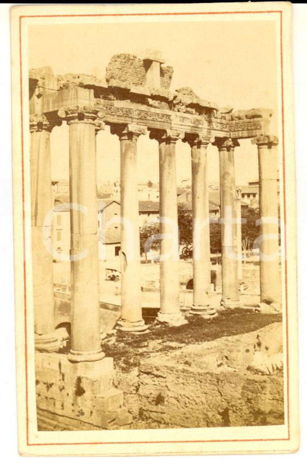 Fotografia d epoca originale 1870 ca ROMA FORI IMPERIALI Basilica di COSTANTINO Foto seriale VINTAGE 10x6 cm 1