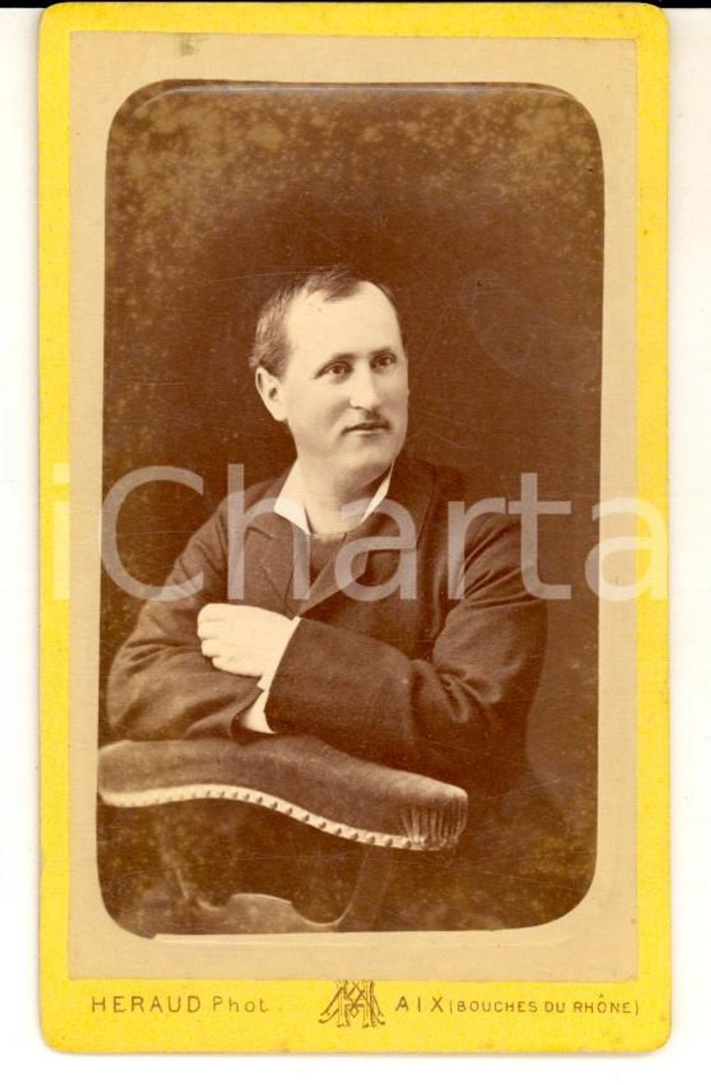 Fotografia d epoca originale 1879 AIXENPROVENCE F Ritratto di gentiluomo Fotografia HERAUD CDV 1