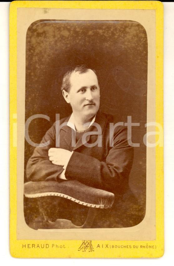 Fotografia d epoca originale 1879 AIXENPROVENCE F Ritratto di gentiluomo Fotografia HERAUD CDV 1