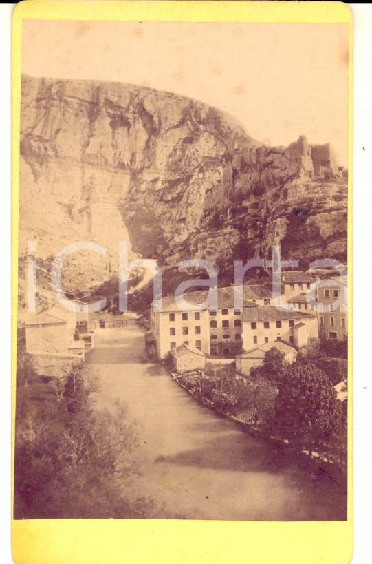 Fotografia d epoca originale 1870 ca VAUCLUSE FRANCE Veduta panoramica con rovine Foto VINTAGE CDV 1