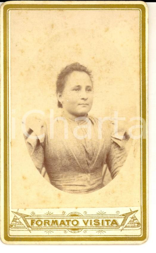 Fotografia d epoca originale 1880 ca ROCCA D ARAZZO AT Ritratto di giovane donna Foto Andrea CAMPINI CDV 1