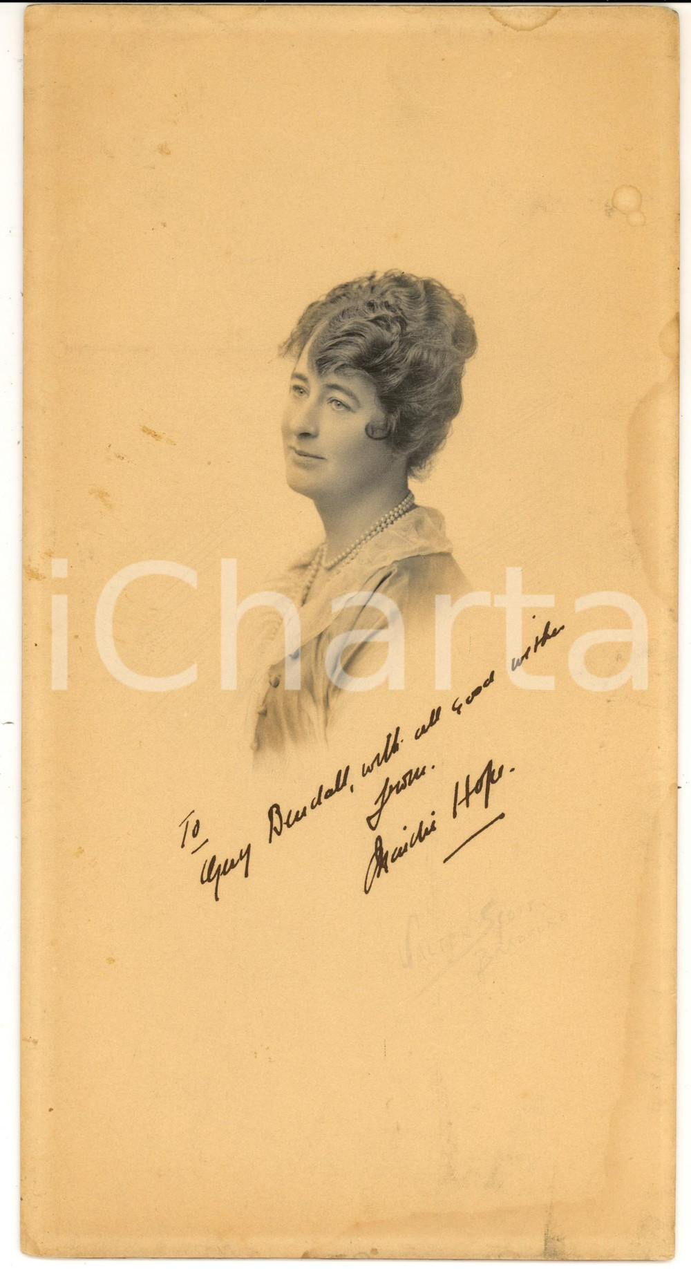 Fotografia d epoca originale 1920 ca BRADFORD UK Ritratto di giovane donna Foto Walter SCOTT 15x30 cm 1