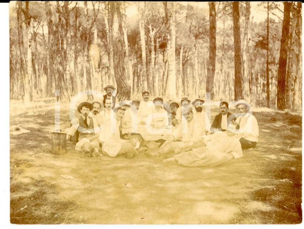 Fotografia d epoca originale 1913 MANDELIEULANAPOULE F Una scampagnata tra amici Foto VINTAGE 10x8 cm 1