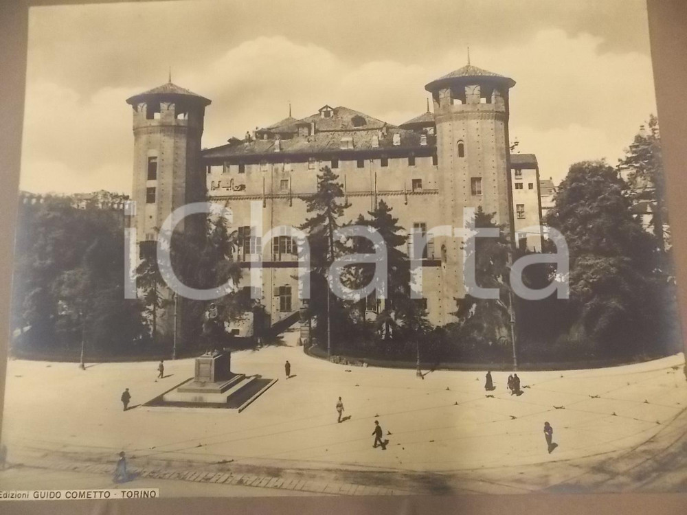 Fotografia d epoca originale 1940 ca TORINO Palazzo Madama visto da levante Foto ed. Guido COMETTO ANIMATA 1